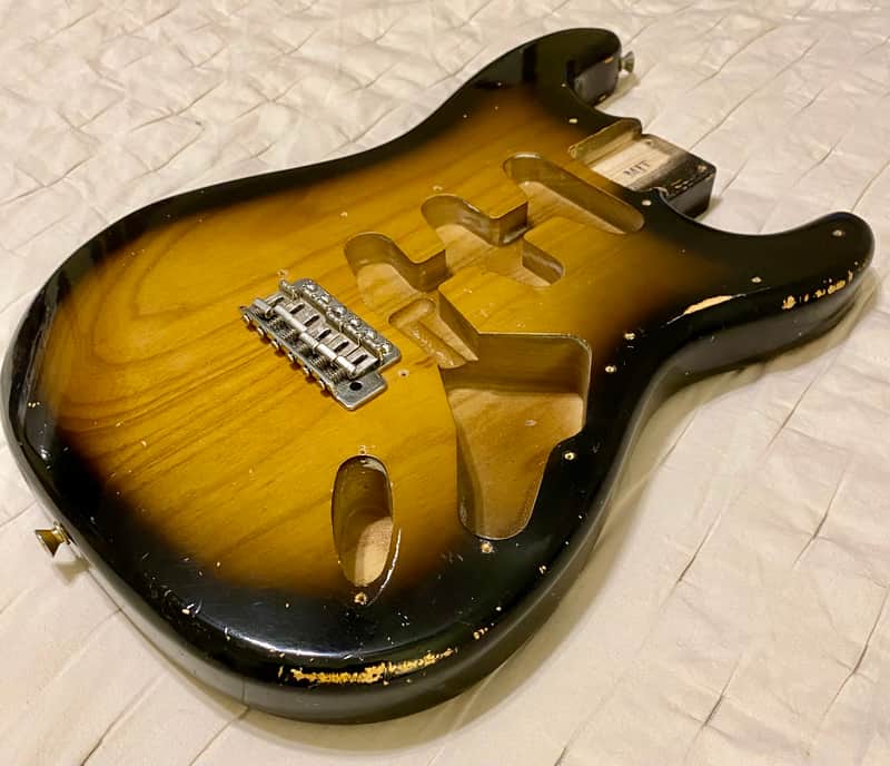 MJT USA Stratocaster Relic Body Ash Nitro Two Tone image 1