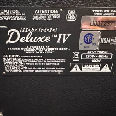 Fender Hot Rod Deluxe IV 3-Channel 40-Watt 1x12" Guitar Combo 2018 - Present - Black image 3