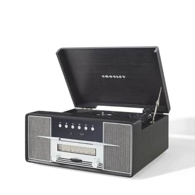Crosley CR7016A Rhapsody 3-Speed Turntable AM/FM Radio CD Player - Black -NEW image 14