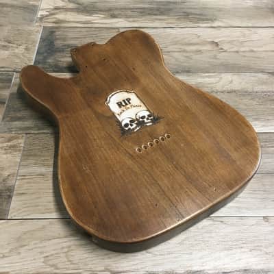 FRANCHIN Mars guitar body Aged Laser-cut Skulls drawings Natural Alder Halloween T-Style Made in Italy - Stock piece #19571024 image 17