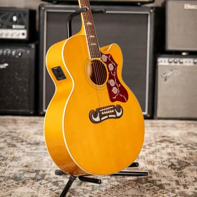 Epiphone J-200 Studio EC Acoustic/Electric Guitar - Antique Natural with Gig Bag image 15
