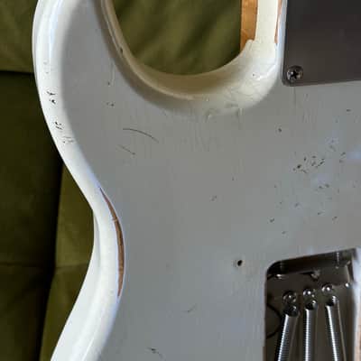 Haar S Old Headstock Birdseye Neck Olympic White Aged image 7