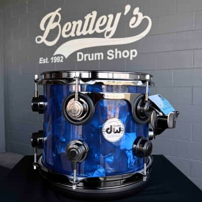 DW Collector's Series Maple/Mahogany 8x10 Rack Tom in Blue Moonstone FinishPly w/ Black Nickel Hardware image 4