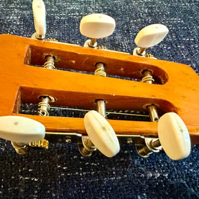 Rare 1930s/40s European Parlour Guitar – Stunning Birdseye Maple – Diagonal Fretboard image 10