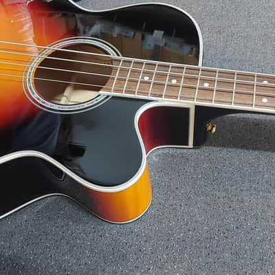 Takamine GB72CE BSB G Series Jumbo Cutaway Acoustic/Electric Bass 2010s - Gloss Brown Sunburst with Flame Maple Back and Sides image 6