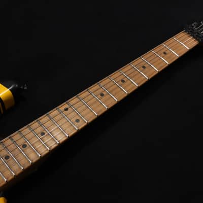EVH Striped Series Frankenstein Frankie Electric Guitar - Black with Yellow Stripes, Relic 616 image 2