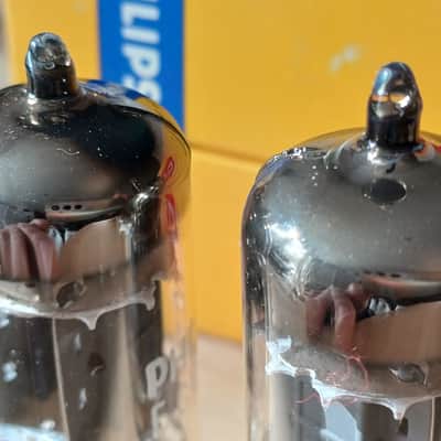 Perfect 1973 NOS NIB MULLARD Blackburn ecc83 12AX7 matched pair CLOSE CODE  UK EXTRA STRONG  Philips label, I63 model, best preamp tube, Orange Hiwatt Marshall image 8
