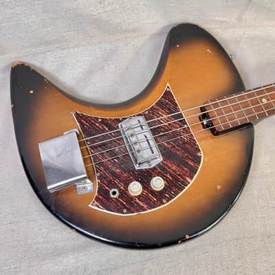 Maxitone Crescent Moon Boomerang Bass 1960s Sunburst Ibanez Biz Japan MIJ Hoshino image 7