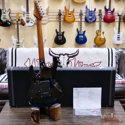 Suhr Custom Set Neck Modern HSH Flame Maple Top Blower Switch 24 Stainless Steel Jumbo Frets Bahama Blue 6.95 lbs image 9