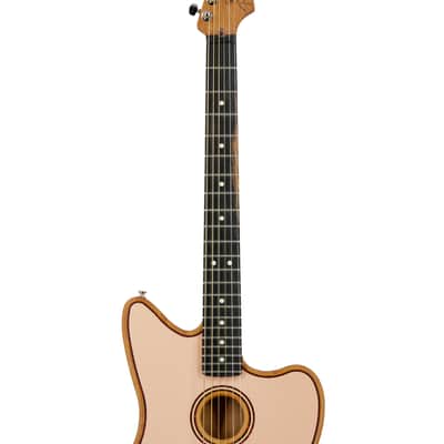 Fender FSR American Acoustasonic Jazzmaster Acoustic Guitar w/bag, Ebony FB, Shell Pink, US231XXXX image 6