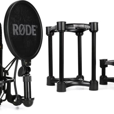 Rode NT1 Kit Condenser Microphone with SM6 Shock Mount and Pop Filter  Bundle with IsoAcoustics ISO-155 Isolation Stand for Studio Monitors (Pair) image 1