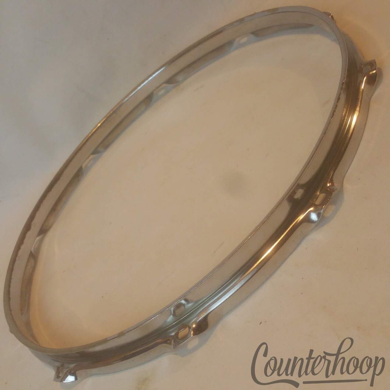 Ludwig 14" Supraphonic Snare Drum Batter Rim/Hoop 10-Lug-Hole Chrome Vintage 60s — main photograph