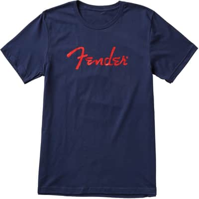 Fender Foil Spaghetti Logo T-Shirt, Blue, Size Small, Model #9123013096 image 1