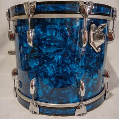 Gretsch 14x18"Jazz/Bop Bass Drum Vintage80s Drop-G SSB Peacock Blue Jasper Maple image 5