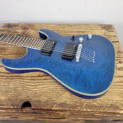 Schecter C-1 Platinum - See-Thru Midnight Blue Satin image 7