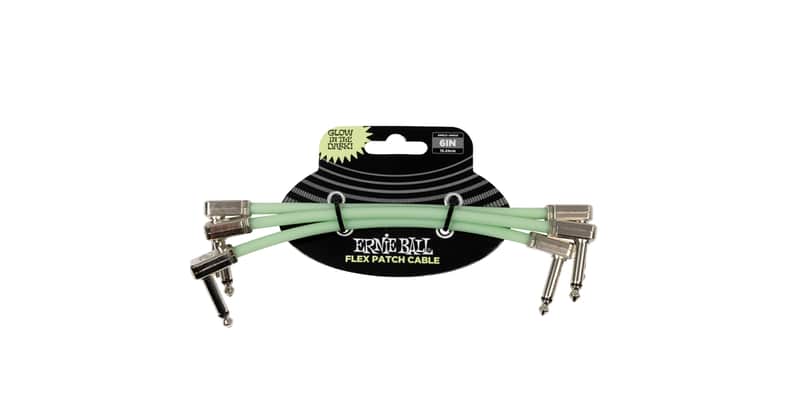 Ernie Ball 6475 Flex Patch Cable Glow In Dark 15.24 Cm 3 Pk image 1