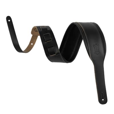 Levy's Black Leather Acoustic Guitar Strap - M26PD-BLK-ACO image 1