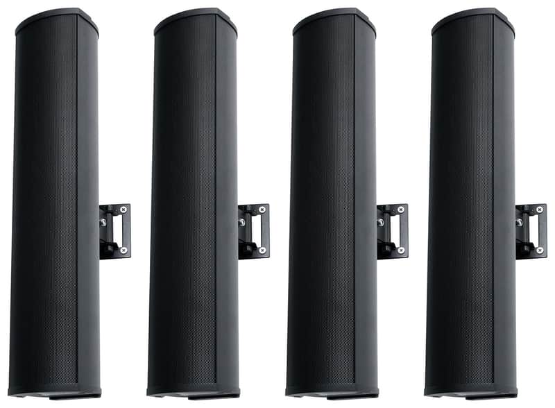 (4) Rockville WET ARRAY 4 Black Line Array Speakers For church/School/Auditorium image 1