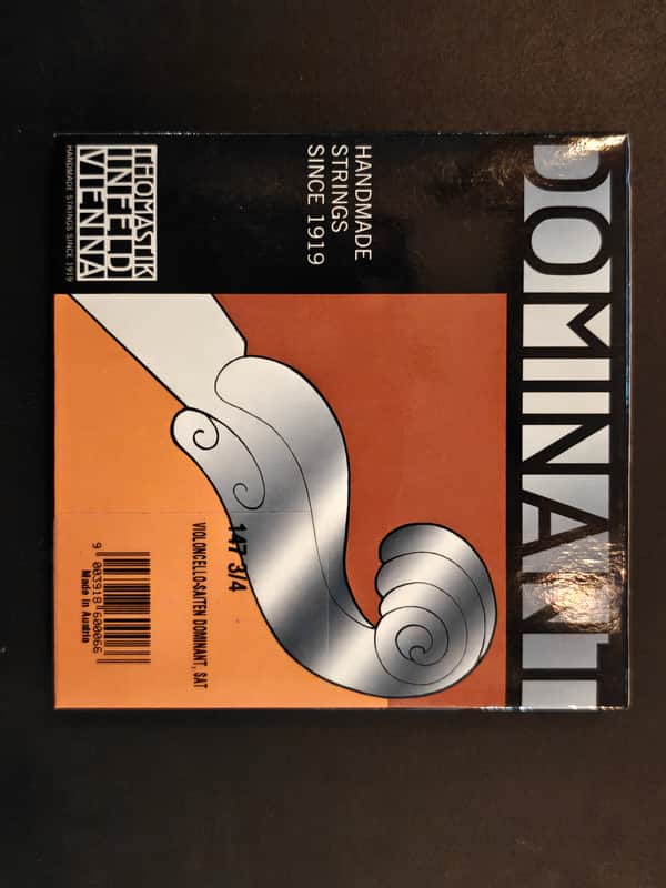 Thomastik-Infeld 147 Dominant Chrome Wound Synthetic Core 3/4 Cello String Set image 1