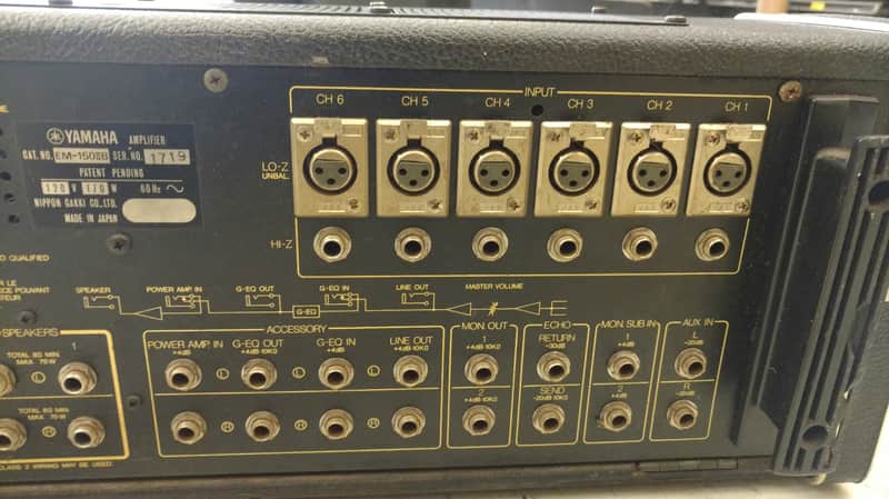Yamaha EM-150 II 1970s Black Tolex Vintage Powered Mixing Console