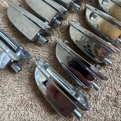 Ludwig Lot of 10 Vintage Large Classic Bass Drum or Tom Lugs - Lot #3 70s - Chrome image 7