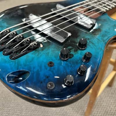 Ibanez SRMS805 Bass Workshop Multi-Scale 5-String Bass - Tropical Seafloor image 6