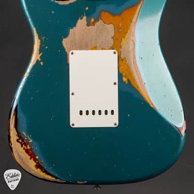 2023 - Fender Custom Shop 1961 Stratocaster Heavy Relic - Aged Ocean Turquoise Over 3-Color Sunburst image 4