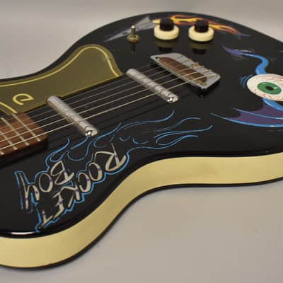 2000's Danelectro '56 U2 Reissue Custom Painted 'Rocket Boy' Black w/Gig Bag image 9