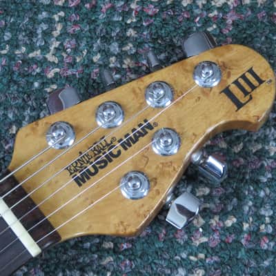 2016 Ernie Ball Music Man Luke III Custom Color Pearl White/Blue Sparkle! w/OHSC image 7