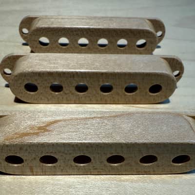 Strat single coil wood pickup cover set image 5