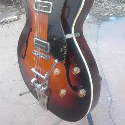 1966 Guild T100 Semi-Hollow Guitar-Duesenberg B-7 Bigsby -McNelly Charlie Christian PUs-HSC- VIDEO image 5