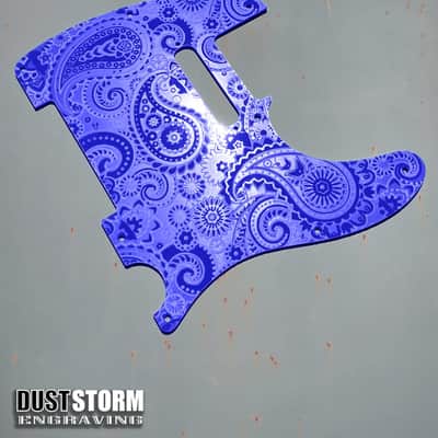 Paisley Telecaster 8 Hole Royal Blue Solid Color Acrylic Pickguard with Standard or Humbucker Cut for Fender American/Mexican Tele Guitar image 2