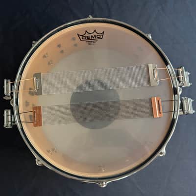 1992 Yamaha Dave Weckl Signature Maple Snare Drum 14" x 5.5" (Model MSD14DW) Transparent Black/Wood Tone image 2