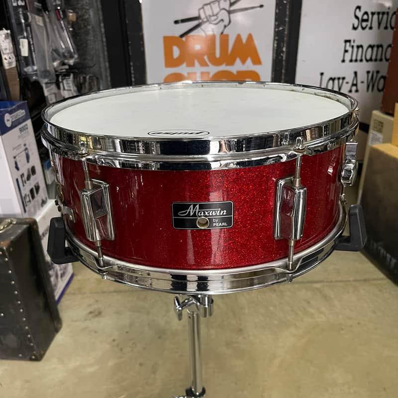 Maxwin by Pearl 5.5 x 14 Luan wood Snare Drum- 70's - Red | Reverb