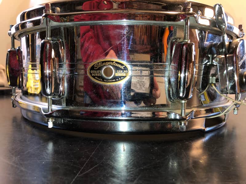 Slingerland - Chrome Over Brass Sound King Snare Drum image 1