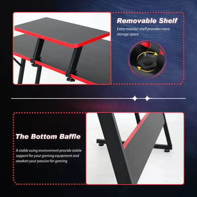 L-Shaped Music Producer Desk – Corner Computer Workstation with Raised Monitor Stand & Large Desktop image 6