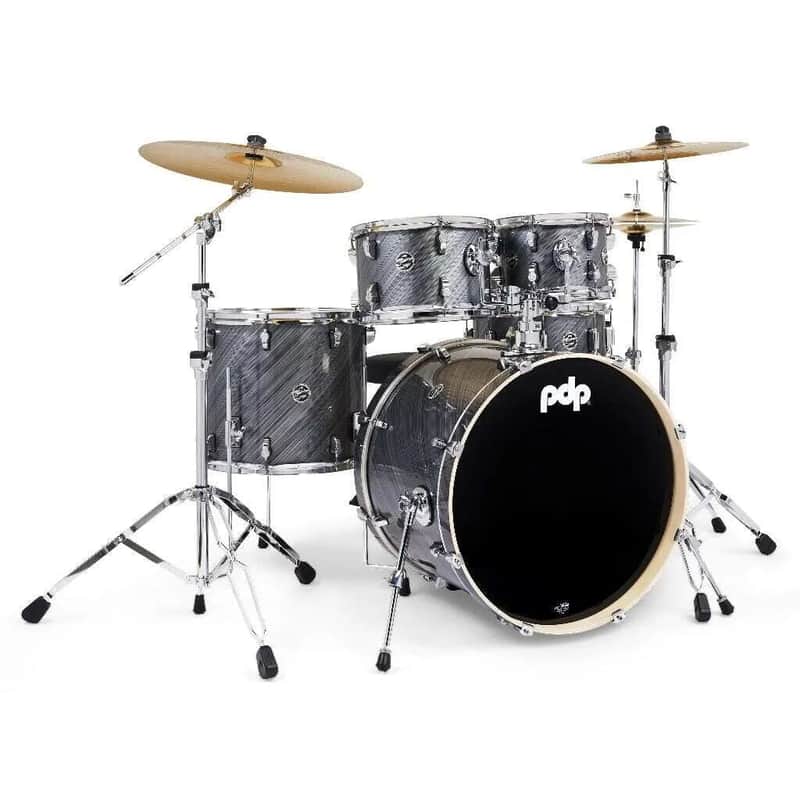 PDP Mainstage Twisted Graphite Drum Kit w/HW, Paiste 101, throne image 1