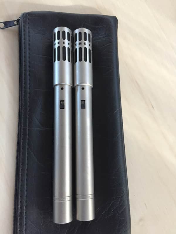 Sennheiser ME 40 K2U Super Cardioid Condenser microphones PAIR 70s silver image 1