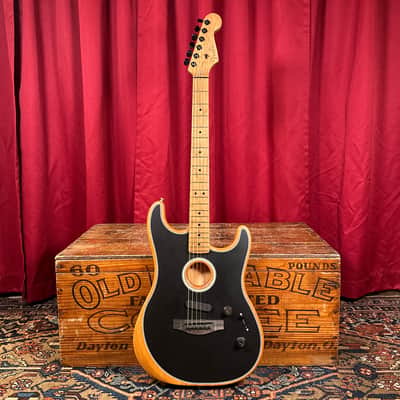 2022 Fender Mod Shop Acoustasonic Stratocaster Black w/ OHSC image 1