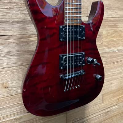 LTD ESP MH-100 QMNT Electric Guitar -2008 -Hardtail- See Thru Black Cherry - 7lbs even image 3