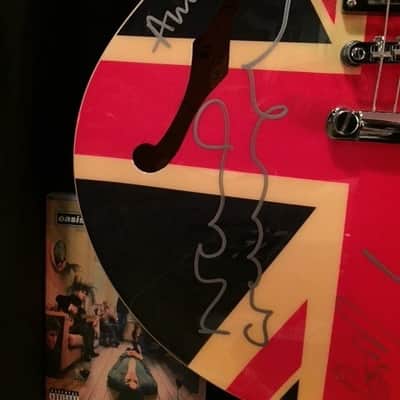 Epiphone Supernova late 90's - Union Jack -signed by Oasis in silver marker with COA and HSC image 4