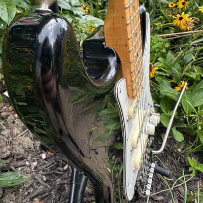 1984 Fender Stratocaster E Serial with S1 Tremolo and L Serial Flame Maple Neck - Black image 11