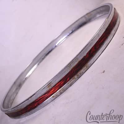 *Sonor 20" Red Wine Ripple Bass Drum Hoop Vintage 60s Teardrop Ferro-Manganese* image 3