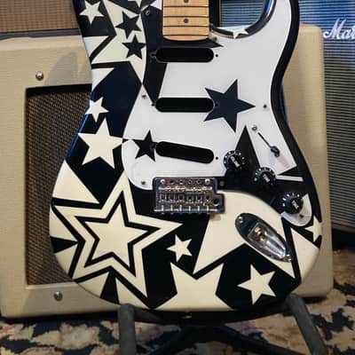 Fender Mighty Mite PROJECT Stratocaster Billy Corgan Vibes - Custom Black & White Stars 🌟 Design image 1