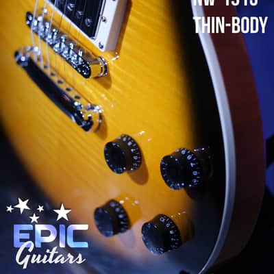 Latitude NW-1915 Les Paul Style Thinbody Guitar 2022 Tobacco Burst image 9