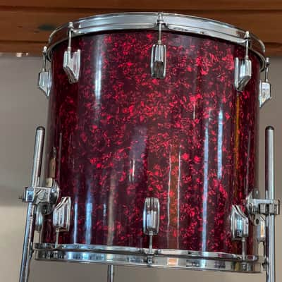 1970's Rogers XP8 Red Diamond Pearl 12/13/16/22 Big R Drum Kit image 7