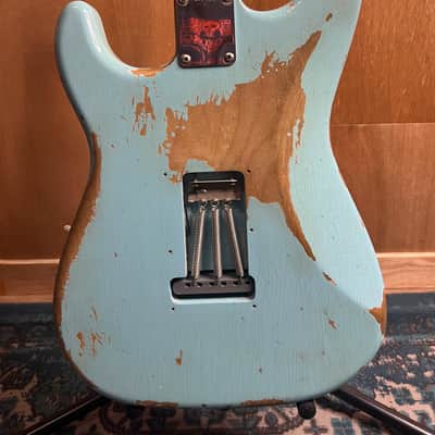 FENDER CUSTOM SHOP 1964 STRATOCASTER HEAVY RELIC – DAPHNE BLUE image 4