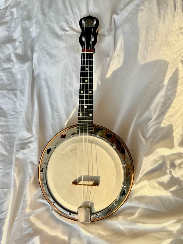 Dallas George Formby Model D Banjo Ukelele/Banjolele - 1938, Signed with Original Patent Leather Case image 1