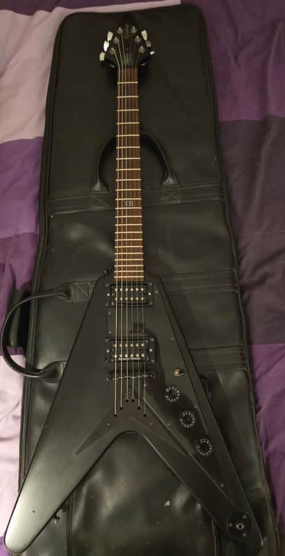 Epiphone Gothic '58 Flying V – UPGRADED - JB/’59 Pickups, Schaller Locking Tuners, Dunlop Straplocks, Excellent Condition image 1