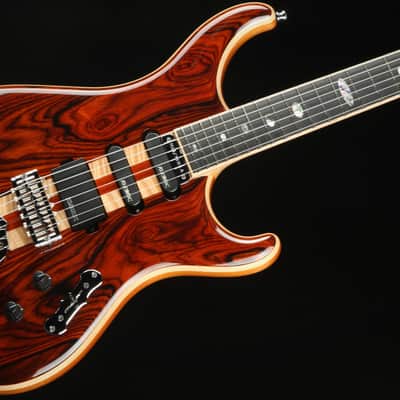 Alembic Spectrum - Cocobolo Top with Mahogany Body - Blue and Red Side LEDs - Guitar with Hard Shell Case image 14